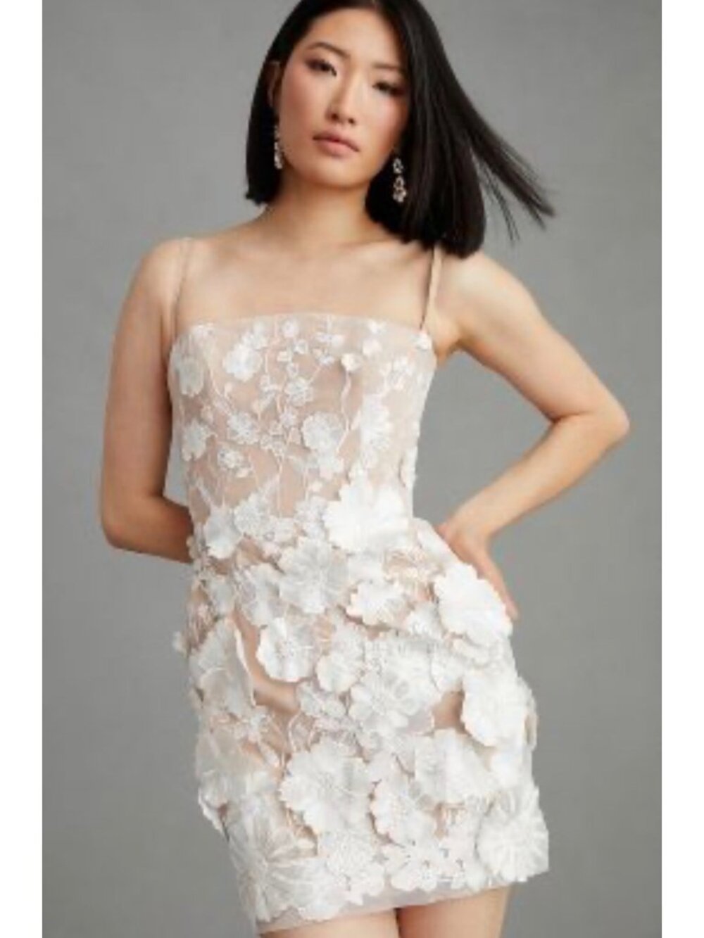 NWT Helsi Structured 3D Floral-Ebellished Dress